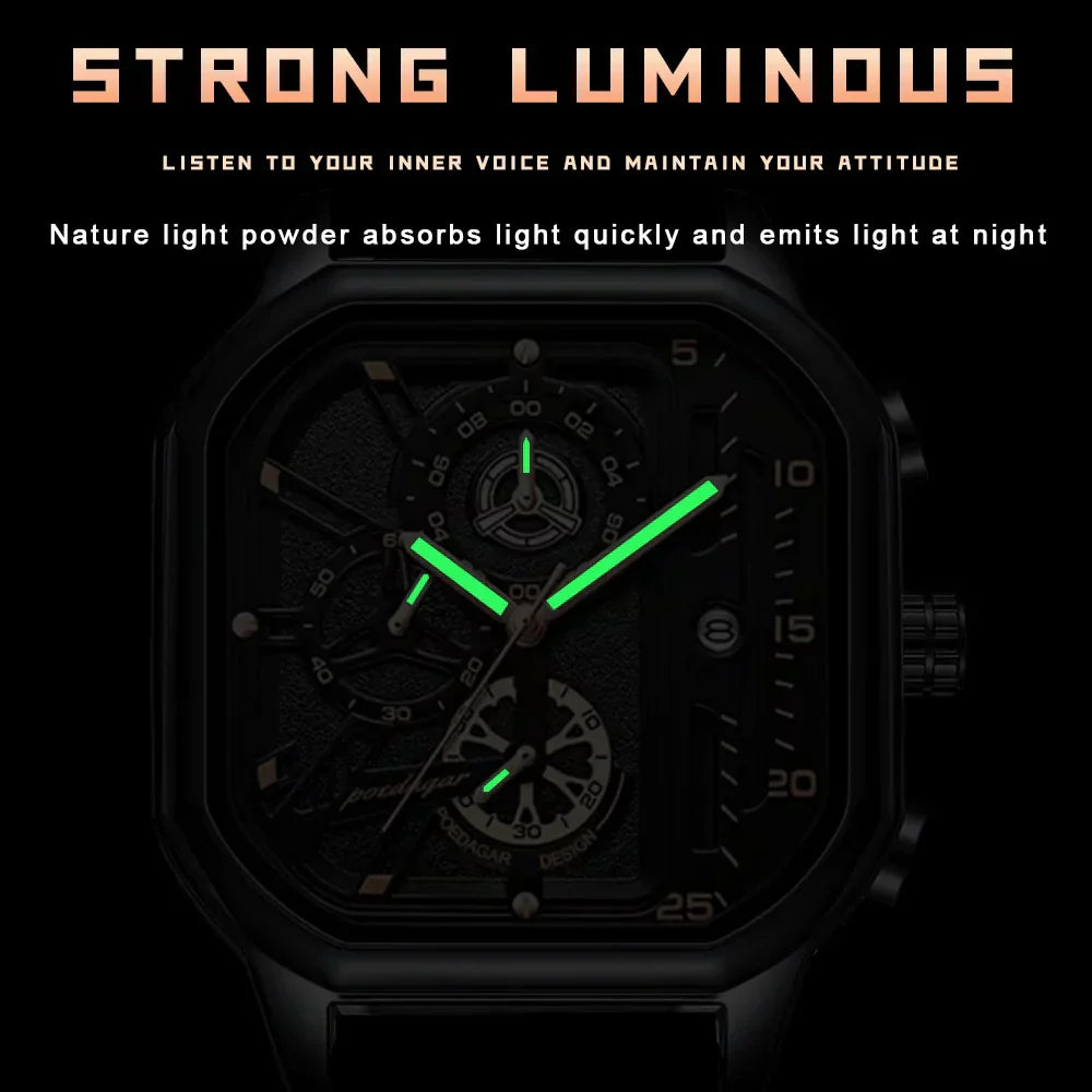 Casual Luxury Men Watch Fashion Leather Quartz Watches Waterproof Luminous Men‘s Wristwatch