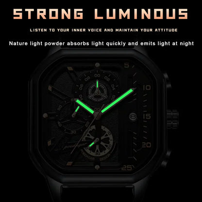 Casual Luxury Men Watch Fashion Leather Quartz Watches Waterproof Luminous Men‘s Wristwatch